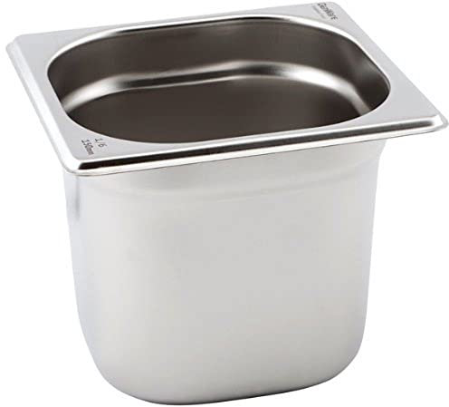 UTOPIA f70005 Edelstahl gastronomen, Edelstahl, GNU 1/6 Pfanne, 15 cm, Tiefe (6 Stück)