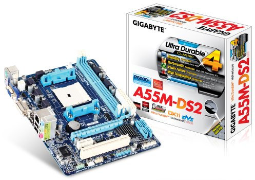 Gigabyte GA-A55M-DS2 Mainboard (Micro-ATX, DDR3 Speicher, Sockel FM1)