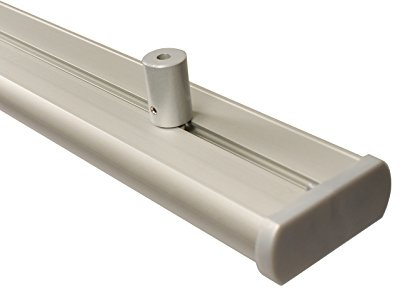 Aluminium Gardinenschiene 3 läufig in alu Silber mit Deckenträgern, 140 cm