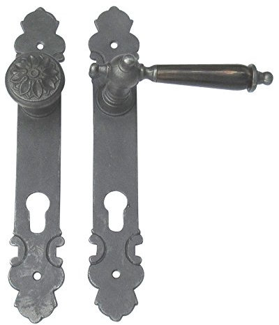 Wohnungseingangs-Türbeschlag PZ-72 mm Gusseisen antik 63-3a-GHN