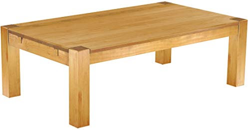 B.R.A.S.I.L.-Möbel Brasilmöbel Couchtisch Rio Kanto 140x80 cm Honig Wohnzimmertisch Holz Tisch Pinie Massivholz Stubentisch Beistelltisch Echtholz Größe und Farbe wählbar