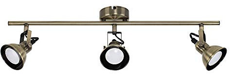 MiniSun | Modern 3 Way Ceiling Spotlight in an Antique Brass Finish | Ceiling Spots, Home Décor & Improvement Essential | Includes 5W LED Bulbs [6500K Cool White]