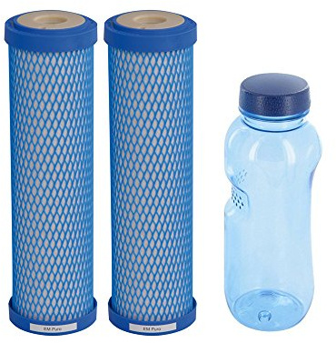 2X Wasserfilterpatrone EM Puro & Tritan Trinkflasche 0,5l BPA frei
