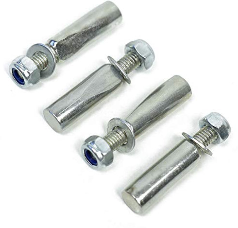 OLDNEWBIKES Kurbelkeil/Splinte (4 Stück) von 9,5mm Durchmesser mit Sicherungsmuttern für Klassische Kurbeln