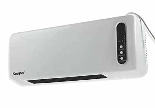 Kooper Termoventilatore ceramico a Parete con Telecomando 3 funzioni e Timer 2000W Aerosplit