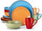 vancasso Navia Tropical Dinner Set, Stoneware Vintage Look Multicolored Dinnerware Tableware, 16 Pieces Dinner Service Set for 4, Include Dinner Plate, Dessert Plate, Cereal Bowl and Mug
