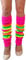 NuJake Multi Coloured Girls Flourescent Leg Warmers 1980s 90s Rave Party Toy