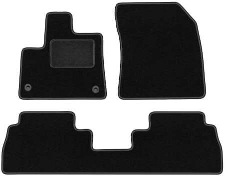 Velours-Fußmatten passend für Citroën Berlingo III 2018-, Schwarz, LUX | passend für Hochdachkombi; Velours-Teppich (Polypropylen), ca. 6,5 mm; rutschfest, ovale Befestigungen (Typ TL)
