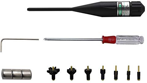 GOODTAC Bore Sighter Kit für .177 bis .780 Kaliber mit Tragebox, Leichte Bohrung Sighter für Outdoor-Jagd, Grünes Licht