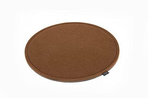 Filz-Sitzauflage - Stuhlauflage - Sitzkissen - Stuhlkissen - Auflage - rund - bi-Color - 2-lagig (D 40 cm, 129 braun)
