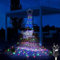 Taylor & Brown Christmas Lights, 320 LED 8 Modes 11ft x 8 Strands String Fairy Light with Star Topper Cone Tree Decoration Waterfall for Xmas, Birthday, Holiday, Wedding, Party Decor (Multi Colour)