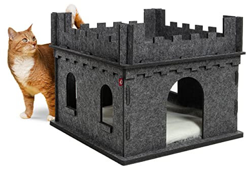 CanadianCat Company | Katzenbungalow aus Filz für Katzen - Felty Fort | Katzenhöhle, Katzenbett de Luxe