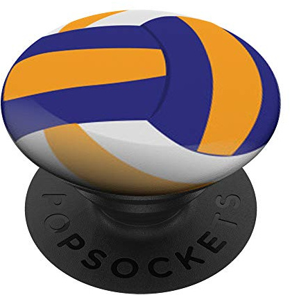 Volleybälle, Sportspiele, Volleyball-Liebhaber, Blau / Gelb PopSockets mit austauschbarem PopGrip