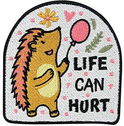 Finally Home Life can Hurt Igel Patch zum Aufbügeln | Ballon Patches, Luftballon Bügelbild, Baby Aufbügler, Kinder Aufnäher, Bügelpatches, Tier Patch zum Aufnähen