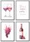 MJ-Graphics - Poster Set Wein für Küche & Wohnzimmer - 4 Wandbilder Din A3 extra dickes Posterpapier - Wein Zeit-Motiv Bilder ohne Rahmen