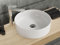 Aqua Bagno | Rundes Aufsatzwaschbecken weiß glänzend, Keramikbecken, Waschschale, Handwaschbecken | 42 cm breit