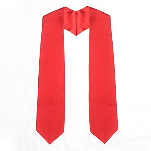 KEELYY Abschluss Stola Rot 61'' Satin Schärpe Graduation Decorations Abschlussfeier Zubehör Priester Chor Stola Erwachsene Unisex