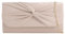 Suede Pleated Style Bridal Prom Wedding Evening Clutch Party Purse Hand Bag (Nude)
