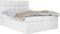 WFL GROUP Boxspringbett mit Bettkasten 120x200 140x200 160x200 180x200 200x200 Doppelbett Gepolstert Bett Mit Matratze und Topper - Stauraumbett mit Kopfteil - Weiß Kunstleder - 140 x 200 cm