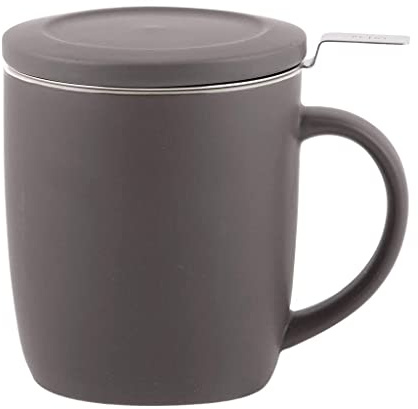 PLINT Brew Mug with Lid Stoneware Coffee, Tea, Soup Cup, Dishwasher Safe Premium Modern Black Mug, ideal for office & home, Best Friends Gifts for Women Men, Birthday Presents from Him Her,450 ml