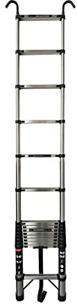 Teleskopische Leiter Kappe Leiter Schritt Leiter Ausziehleiter Mehrzweckleiter Fütterung Leiter 4.4m/14.5ft Edelstahl Leiter mit Dach Haken Kit