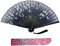 Kibon Folding Fans, Handheld Fans, Hand Fans, Bamboo Fans with Tassel for Birthday Gifts Dancing Cosplay Wedding Party Props Decoration (Light Black)