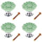 MUXSAM Vintage Flower Cabinet Knobs Ceramic Kitchen Cupboard Drawer Door Pull Handles (Green, 4Pcs)