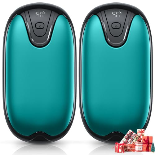 Wopigh Chauffe-Mains Rechargeable, Chauffe Mains Split-Magnétique 2 en 1, Réutilisable Électriques Portables USB Power Bank Batterie pour iPhone, Urgence, Chaufferette pour Hommes Femmes (Blue)