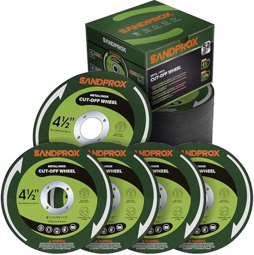 SANDPROX 52 Pack Cutting Discs for Angle Grinder 115 mm Metal and Stainless Steel Cutting Wheel 1 mm Ultra Thin Cut Off Wheels for Steel, Iron, Stainless