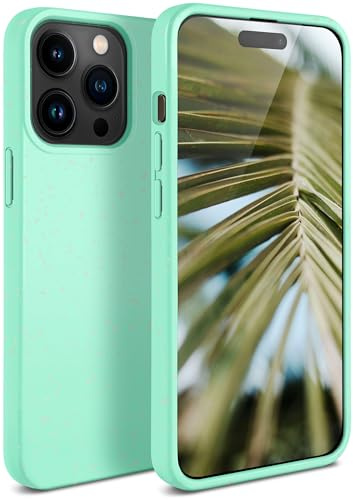 ONEFLOW Sama Sama Case kompatibel mit Apple iPhone 15 Pro Max – Nachhaltige Handyhülle aus Pflanzenfasern, Hülle biologisch abbaubar ohne Plastik, vegan und umweltfreundlich – Türkis