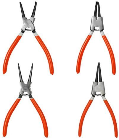 Jeu de Pinces à Circlips: Nizirioo 4 Pièces 7/178 mm, Pince à Circlips Interne/Externe, Jeu de Pinces à Circlips Droites et Courbées, Pince de Sécurité Antidérapante