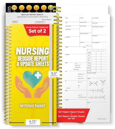 Nurse Essentials Berichtsbuch, Patientenvorlagen 2er Set, Krankenkliniken und Krankenschwester Wertschätzung Geschenk für Krankenschwestern und Pflegestudenten SBAR Krankenschwester Berichtsbuch