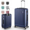 Easy Move ABS Hartschalenkoffer - Ergonomisch & Sicher - Mittelgroßer Trolley Koffer mit 360° Rädern, Zahlen-Schloss - Rollkoffer, Reisekoffer Medium (Dark Blue, 65cm)