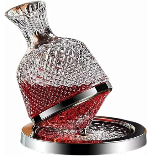 Decanter per vino in vetro, set di decanter per vino rotazione a 360 gradi, con aeratore per sveglia rapida, regalo per la festa del papà per gli amanti del vino per matrimonio