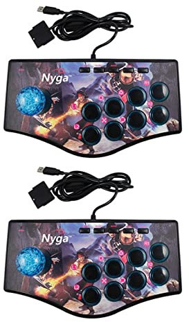 BLASHRD 2X Joystick USB per Controller di Giochi Arcade Retrò per Ps2 / / Pc/Android Smart Tv Vibratore Incorporato Joystick un Direzioni (A)