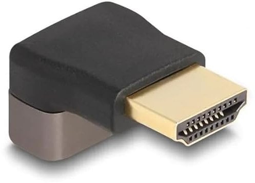 60083 - HDMI Adapter Stecker zu Buchse 90 oben gewinkelt 8K 60 Hz grau Metall