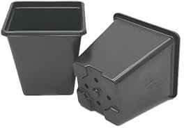 7cm Square Plastic Plant Pots - Black (100)