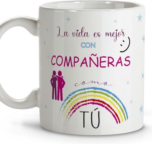 LolaPix Regalos para amigas. Tazas originales para regalar. Regalo compañera trabajo. Regalo amiga. Taza cerámica 330 ml.