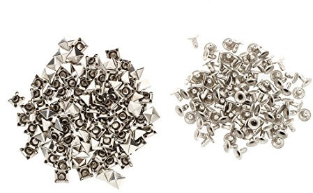 Aliaga 100X 7x7mm Metall Hohlnieten Killernieten Nieten Ziernieten Gothic Silber Farbe