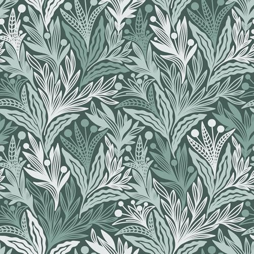 Yullpaper Papier Peint Vert Feuille Film Adhesif pour Meuble Motif Jungle Fleur Revetement Adhesif Mural Rouleau Adhesif Decoratif Vintage pour Salon Chambre 44,5cm x 300cm