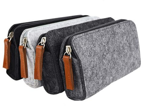 Inlefen 4 Stück Filz Federmäppchen Multifunktionale Schreibwaren Tasche Kosmetiktasche Filz Stift Tasche Bleistift Etui mit Reißverschluss für Schule Bürobedarf Studenten Erwachsene