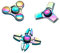 Fidget Finger Spinner Metall Hochgeschwindigkeit, 3er-Set, in schillerndem Regenbogen-Look. Hochwertiges fidget Spinner - Set, Anti Stress ADHS Spielzeug.