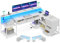 Coleshome Tavolo da Gaming con Luci LED RGB, 199.5×145.5cm Scrivania Angolare con 7 Cassetti e Ampio Spazio di Archiviazione, Scrivania a Forma di L Reversibile con 2 Prese, Bianco