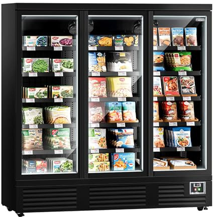 GGM Gastro | WTBL1100 | Wandtiefkühlregal - 1890mm - 1539 Liter - mit 3 doppelt verglasten Flügeltüren & 5 Ablagen
