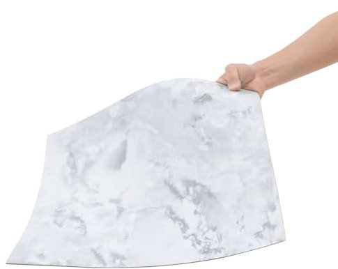 INMOZATA 18x18 Inch Floor Tiles Self Adhesive 24Pcs/5m² Peel and Stick Floor Tiles Marble Effect Sticky Floor Tiles Waterproof Stick on Floor Tiles for Bathroom Kitchen Living Room (Marble White 01)