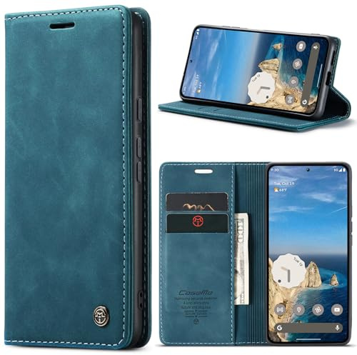 Phernykas Coque pour Google Pixel 9A Portefeuille Étui, Housse Flip en Cuir PU Protection Pochette Wallet Case, [Magnétique] [Kickstand] [RFID] Pixel 9A Porte Carte Cover, Grün
