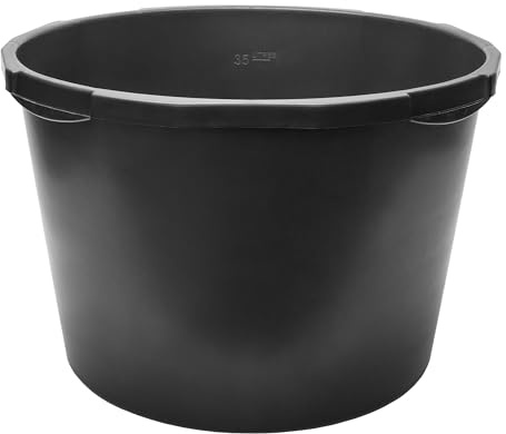 Garronda 5 Pack 45 L Abdeckfolie Malerfolie Abdeckplane HDPE GD-0170 | Robuste Kunststoffwanne aus recyceltem PE, mit Griffen, als Mörtelkasten für Baustelle, Garten, Haushalt und Werkstatt