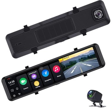 4G Android 14.0 Dash Cam 12 Inch Car Rearview Mirror ADAS FHD Auto Recorder GPS Navigation Dash Camera Rear View Mirror Car DVR(None)