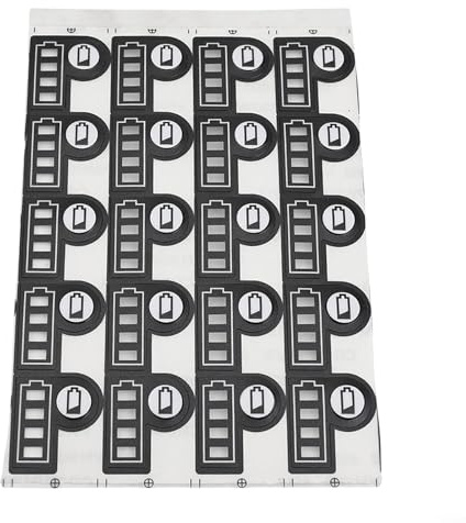 20 Stück Akku-Kapazitäts-Schlüssel-Aufkleber für BL1830 BL1430, verschleißfeste Papieranhänger für 18 V 14,4 V Lithium-Elektrowerkzeug-Batterien, schwarz, 22 x 19 mm