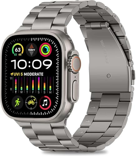 HITZEE Compatible with Apple Watch Strap 49mm 46mm 45mm 44mm 42mm 41mm 40mm 38mm Business Stainless Steel Metal Straps Men Women Band Compatible for Apple Watch Ultra 2 SE Series 10 9 8 7 6 5 4 3 2 1